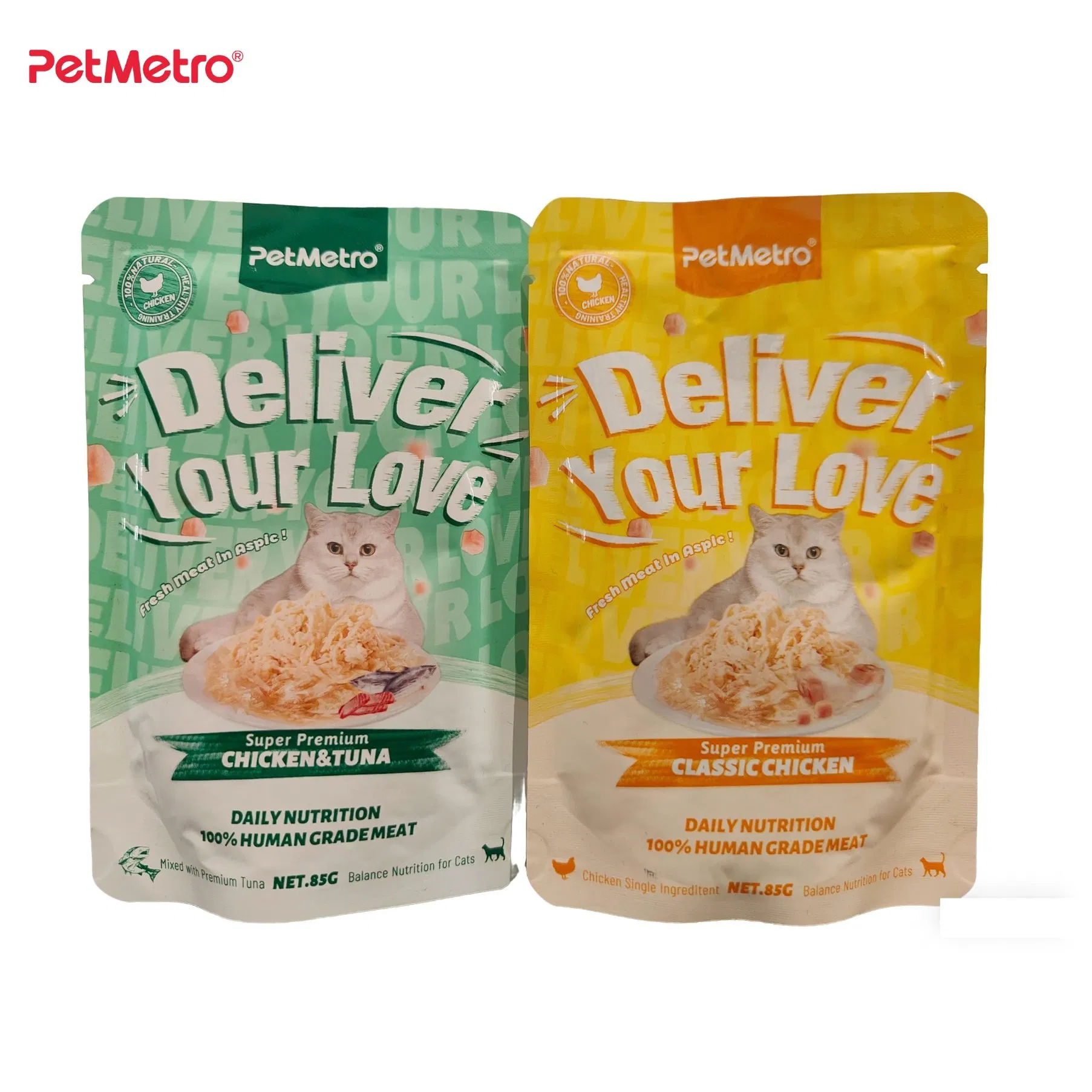 High Protein Fresh Chicken Aspic Cat Diet Designed for Active and Indoor Cats Chicken Jelly Pouch