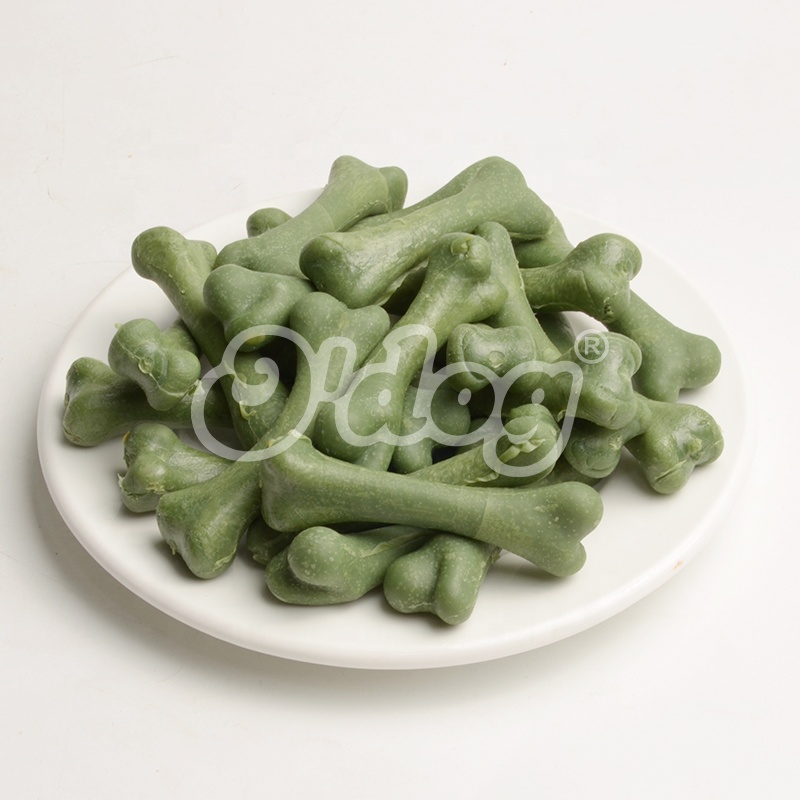 Wholesale Bulk Pet Food Green Tea Dental Bone Treats Dog Dental Care Training Treats Food Dog Chew Support Customization