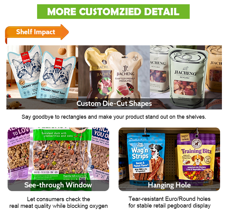 Custom Printed High Barrier Sterilizable Food Grade Fresh Dog Food Packaging Retort Pouches Vacuum Sealed Bags for Wet Pet Food