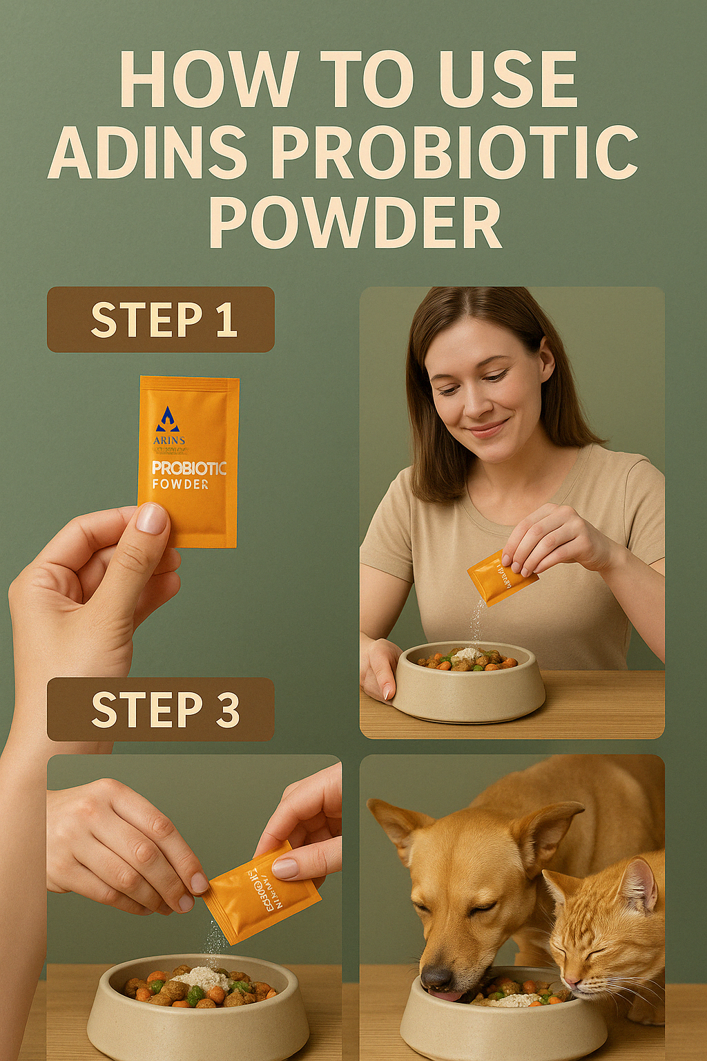 FDA Approved OEM Gut Health Immune Sensium Digestive Feed Supplement Probiotic Pet Supplement Powder for Dogs and Cats