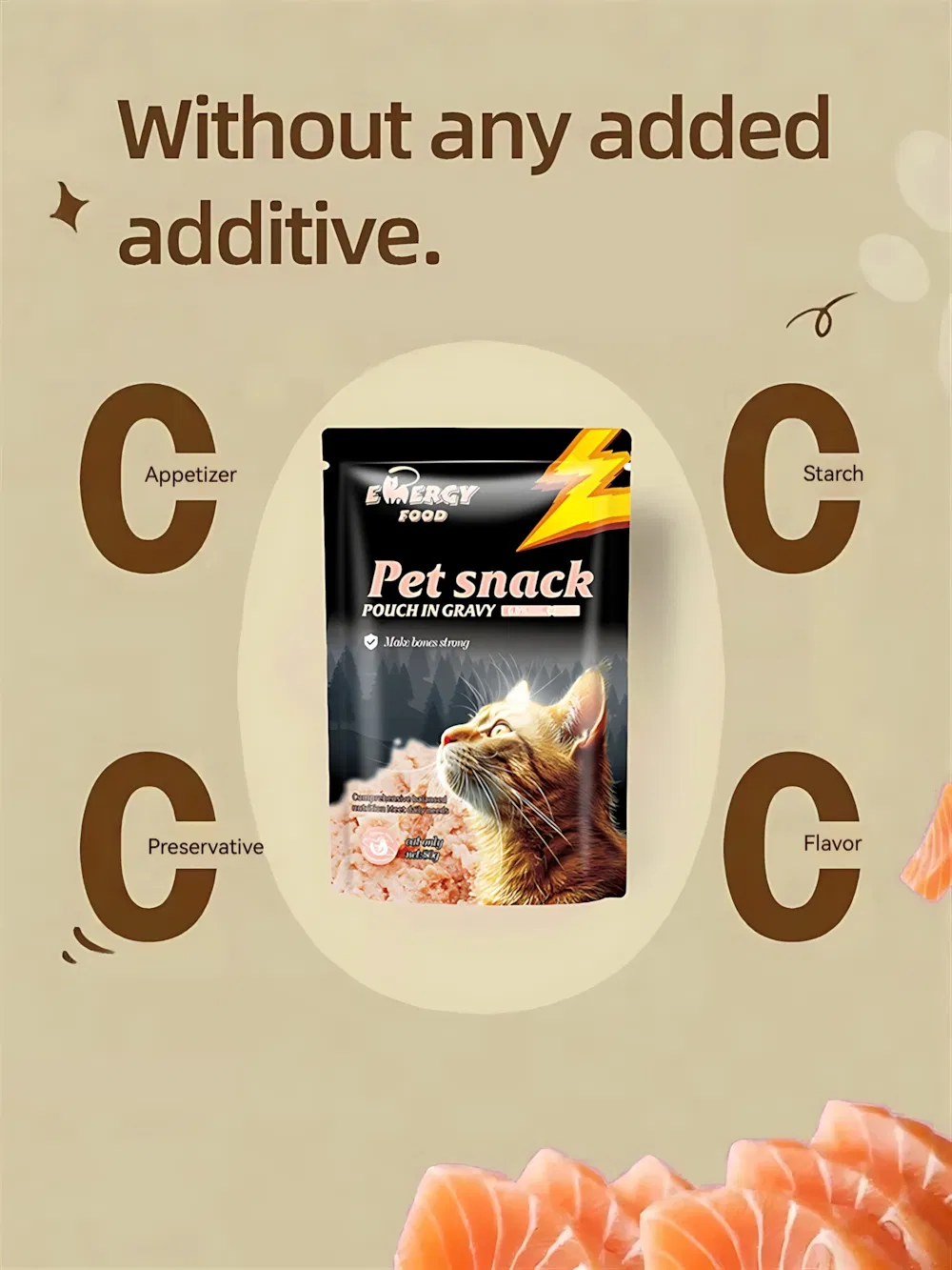 High Protein Grain-Free Chicken Goat Milk Cat Wet Food Pouch Detail