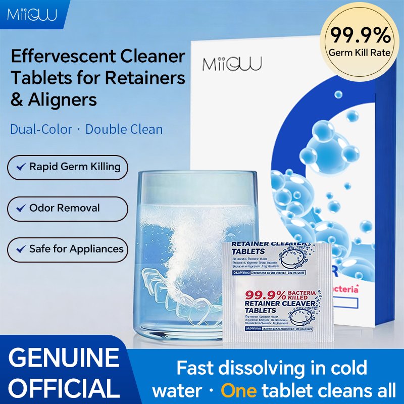 MIIGUU Antibacterial Denture Care Tablets For Whitening Aligner Night Guards Cleaning Retainers-Dental Care