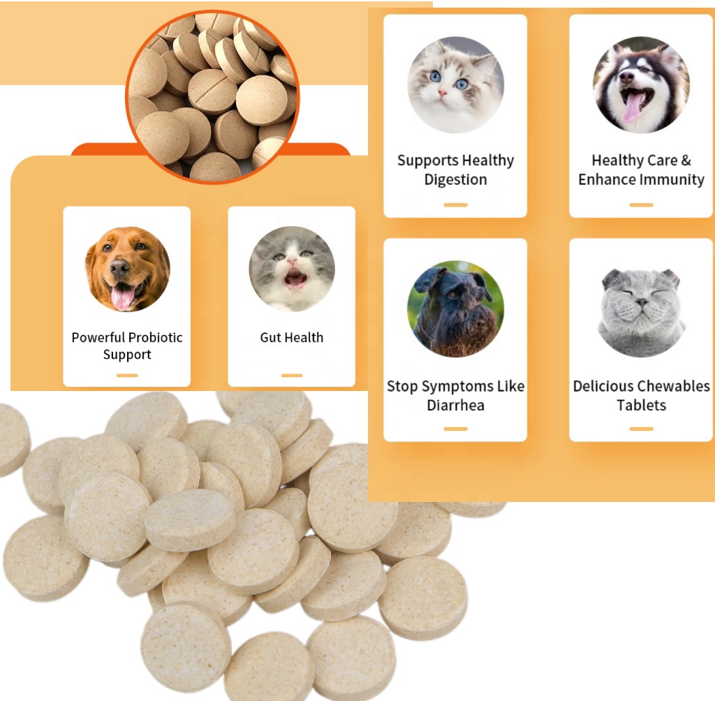 Wholesale Pet Food Supplement Prociotics Tablet Animal Feed Supplement Vitamin for Dogs