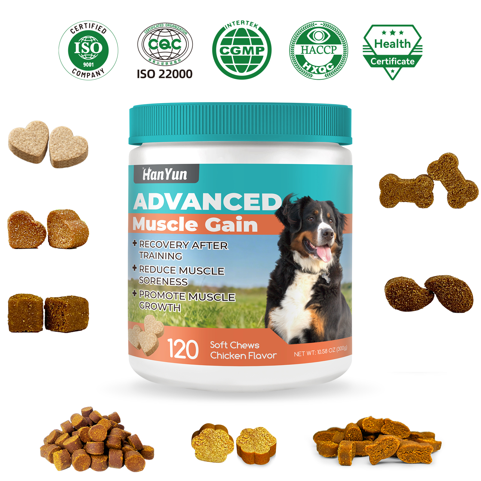 Premium High-protein Dog Muscle Supplements High Protein Dog Food Supplement Pet Ingredients Muscle Gain Dog Muscle Soft Chews