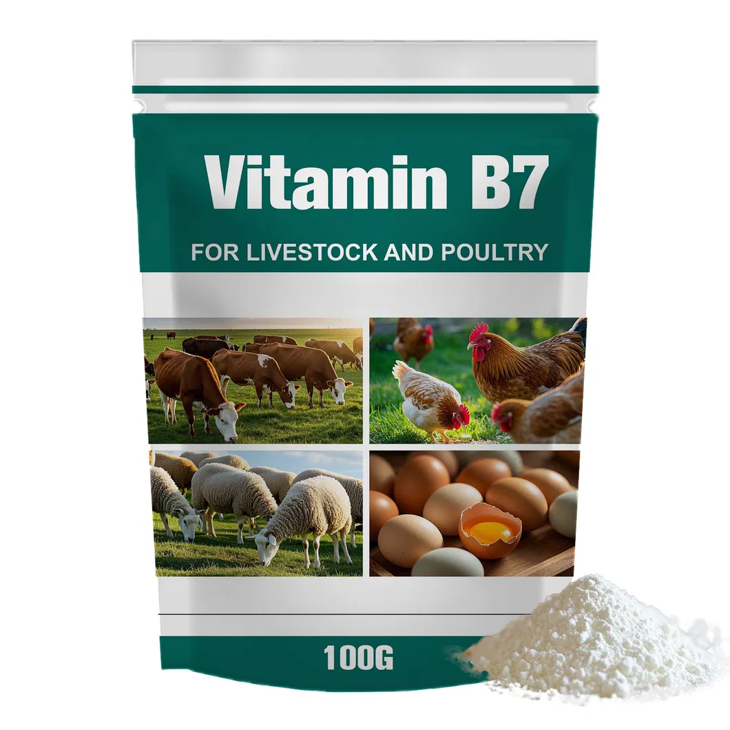 Factory Price Vitamin B7 Powder for Livestock and Poultry, Food Grade and Best Biotin Powder