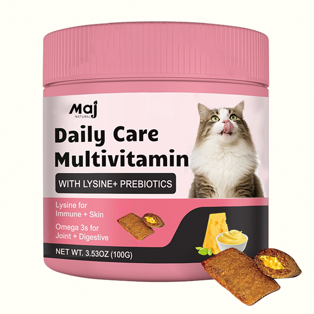 OEM Cat Multivitamin Crunchy &amp; Creamy Chews Cat Treats For Immune Health Joint Support Vitamins With Lysine &amp; Probiotics