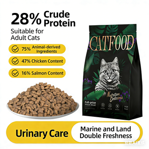 Premium Cat Dry Food for Adult &amp; Kitten, Real Chicken Salmon Formula, Natural Balanced Daily Nutrition