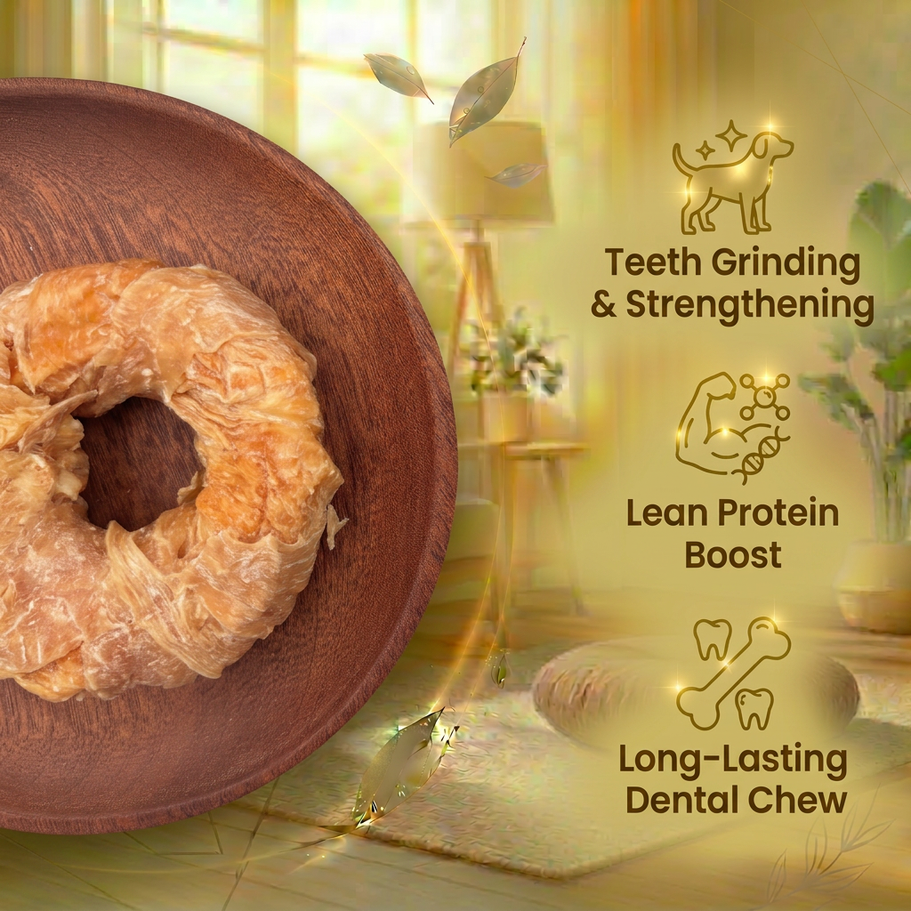 Manufacturer's Custom High-Protein Chicken Rings Cowhide Cheese Bone Dog Food 1 Pack Popular Grinding Teeth Pet Snacks Treats