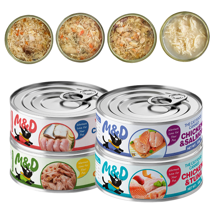 Best-selling Wet Dog Food Chicken Cod Salmon Tuna Flavor Grain-Mashed Cat Food Tin High Protein Dog Food Wet Canned