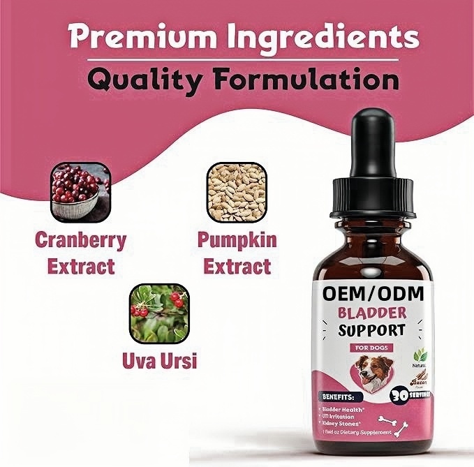 OEM/ODM Factory Custom Pet Bladder Liquid Drops Support Bladder Health &amp; Kidney Health For Dogs - Dog Nutritional Supplements