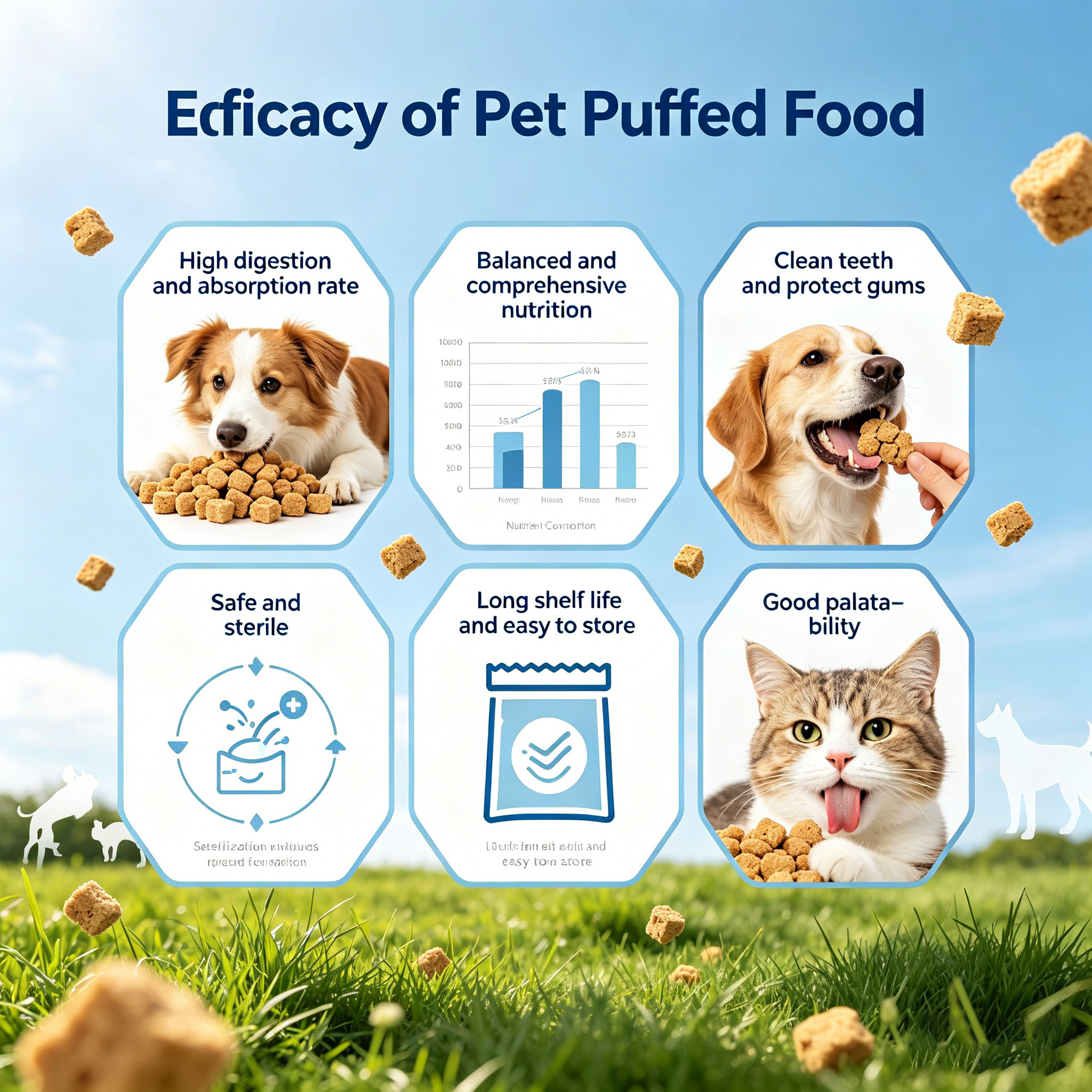 Guihe High Digestion Puffed Dog Food-Balanced Nutrition Dry Kibble with Muscle Gain &amp; Skin &amp; Coat Health 2 Year Shelf Life