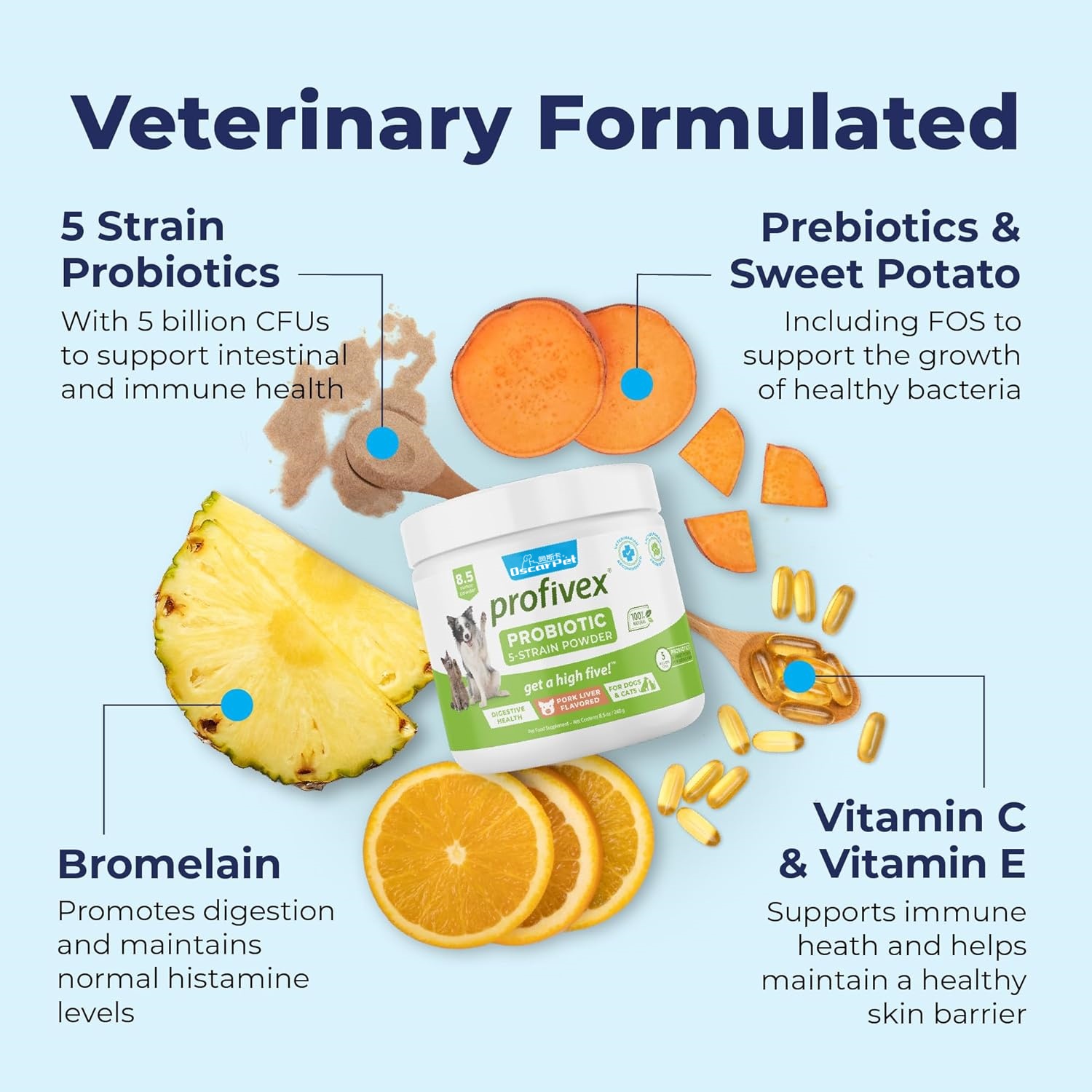Oscar Pet Food And Supplement Probiotic Chews For Dogs Prebiotcs Vitamins Supports Healthy Gut &amp; Normal Digestive Function