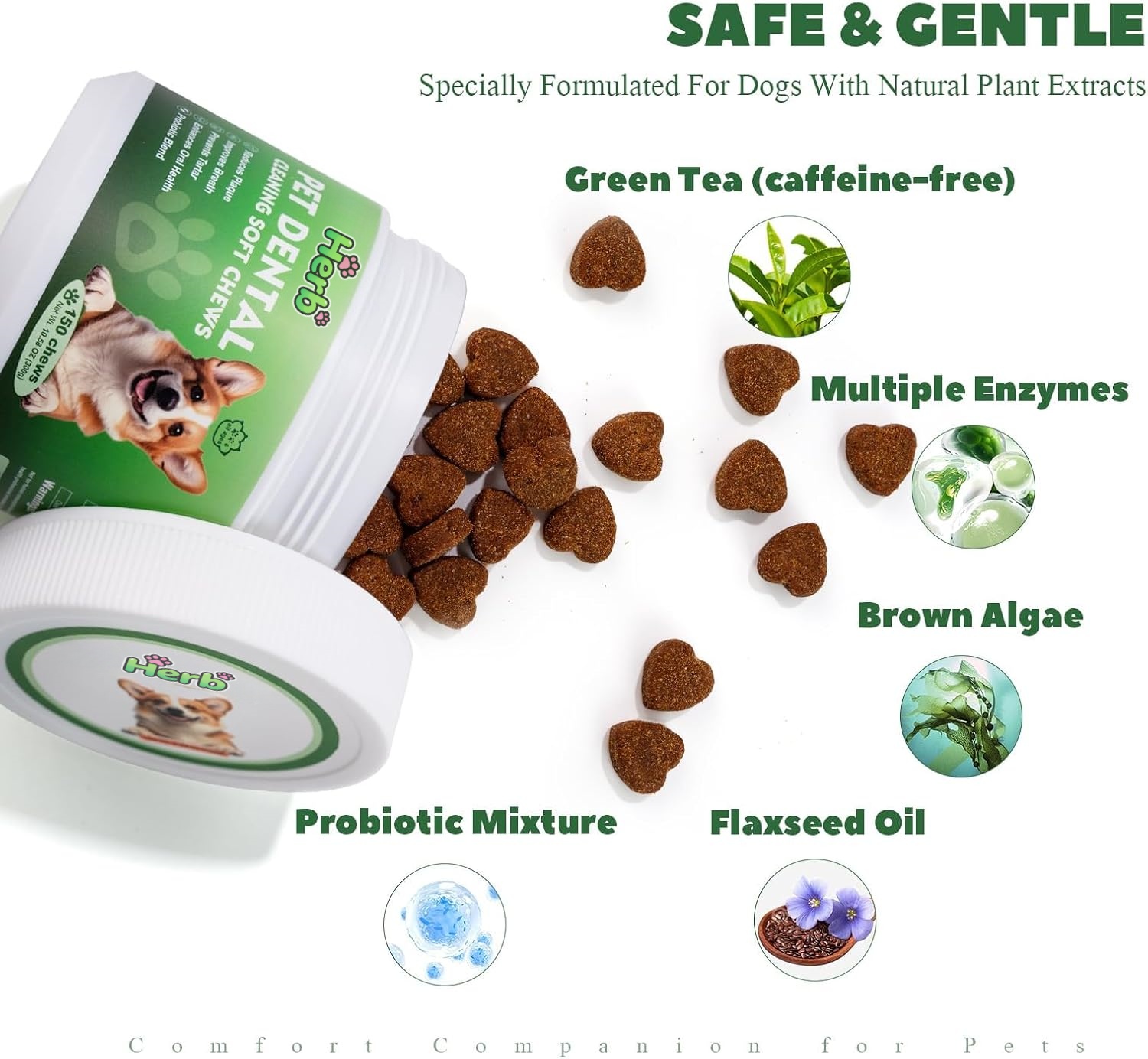 OEM/ODM Private Label Organic Natural Soft Fish Oil Dental Chews Dogs Chicken Flavor Immune Care Health Pet Health Supplements