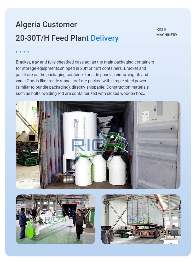 Customized 20-30T/H Complete Poultry Animal Cattle Chicken Feed Factory for Algeria Customer