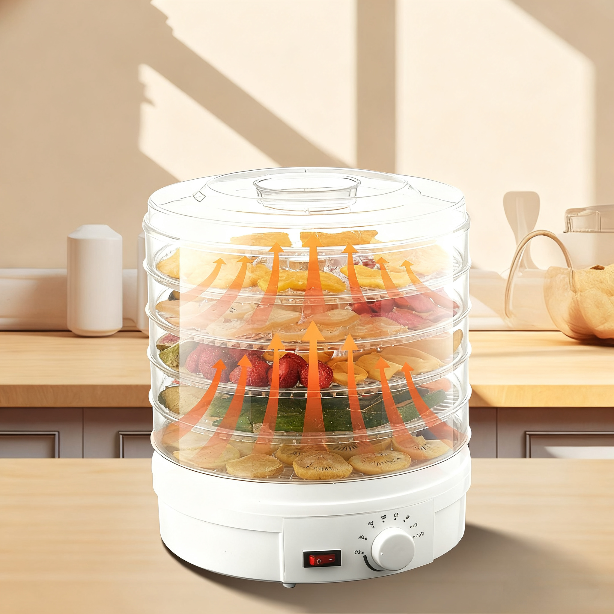 Hot Selling Fruit and Vegetable Dried Fruit Machine Food Dryer Household Dried Meat Pet Food Dehydrating Apparatus