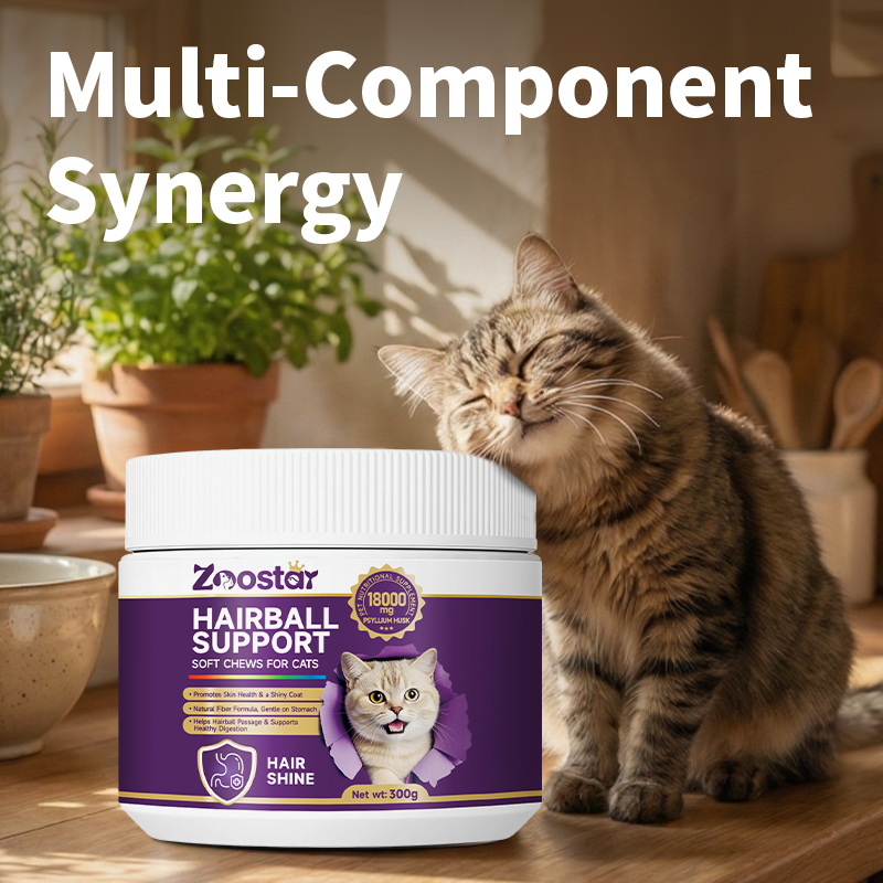 Natural Cat Hairball Control &amp; Coat Soft Chews Supplement Cat Hairball Control Bites In Stock