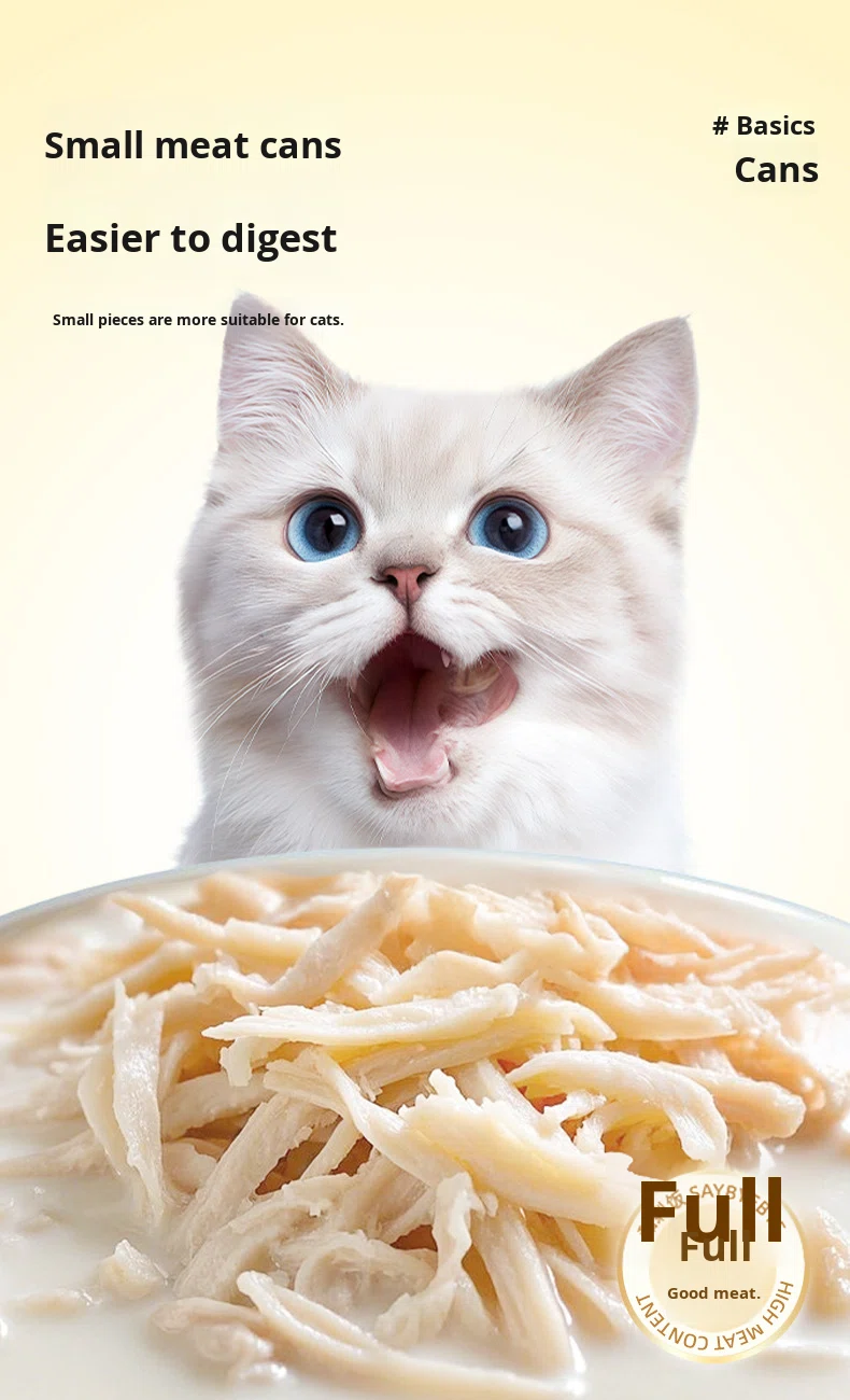 85g Canned Cat Thick Soup Wet Food Variety Flavors Chicken &amp; Fish Oil Non-GMO High Protein Grain-Free OEM/ODM