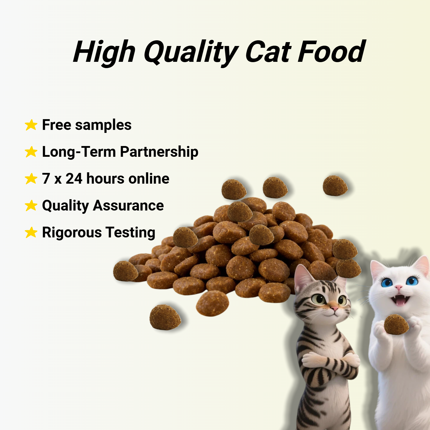 Free Samples Hypoallergenic Grain Free High Protein Dry Cat Food Easy Digestible Ingredients Health Support for Sensitive