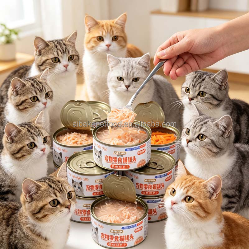 OEM Canned Food Natural Meat Chicken/Salmon/Tuna/Turkey/Beef Flavor Wet Food For Dogs Cats