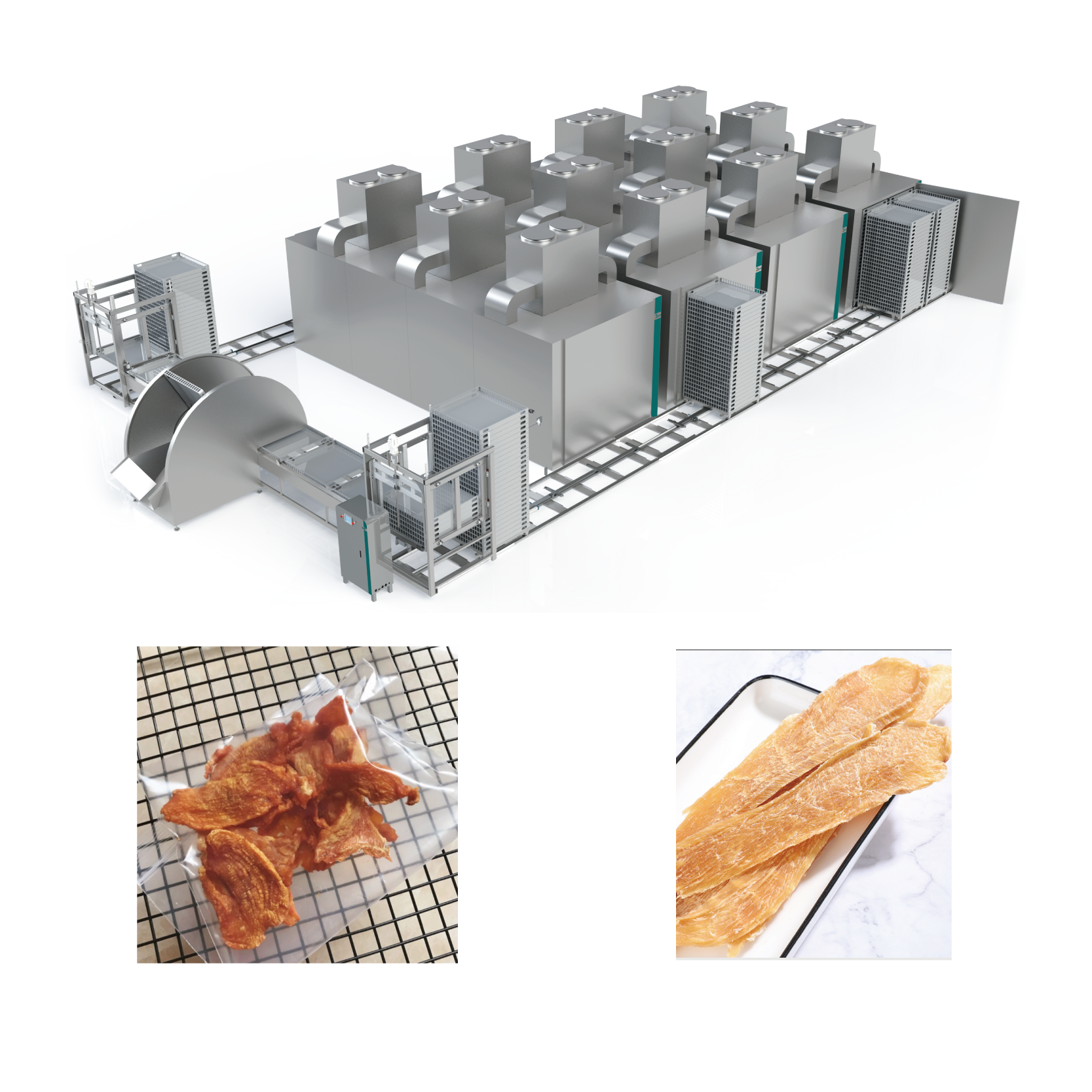 Automatic Dried Fruits &amp; Vegetables Chips/Dice Pet Food Dehydration Processing Machine Line with 2-Year Warranty