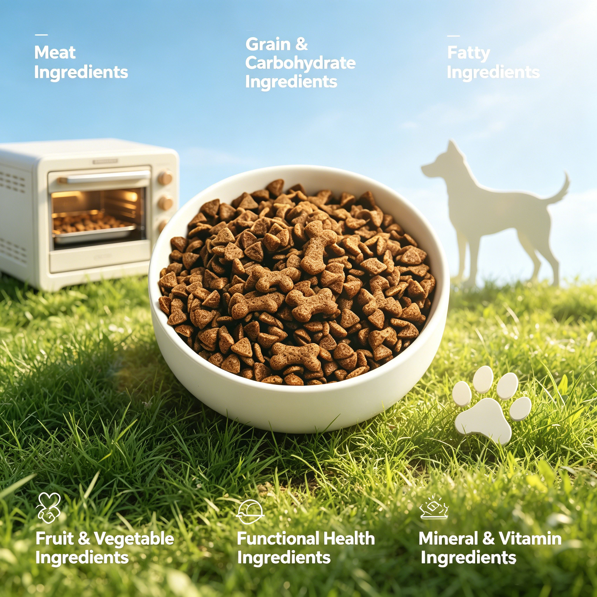 Guihe High Digestion Puffed Dog Food-Balanced Nutrition Dry Kibble with Muscle Gain &amp; Skin &amp; Coat Health 2 Year Shelf Life