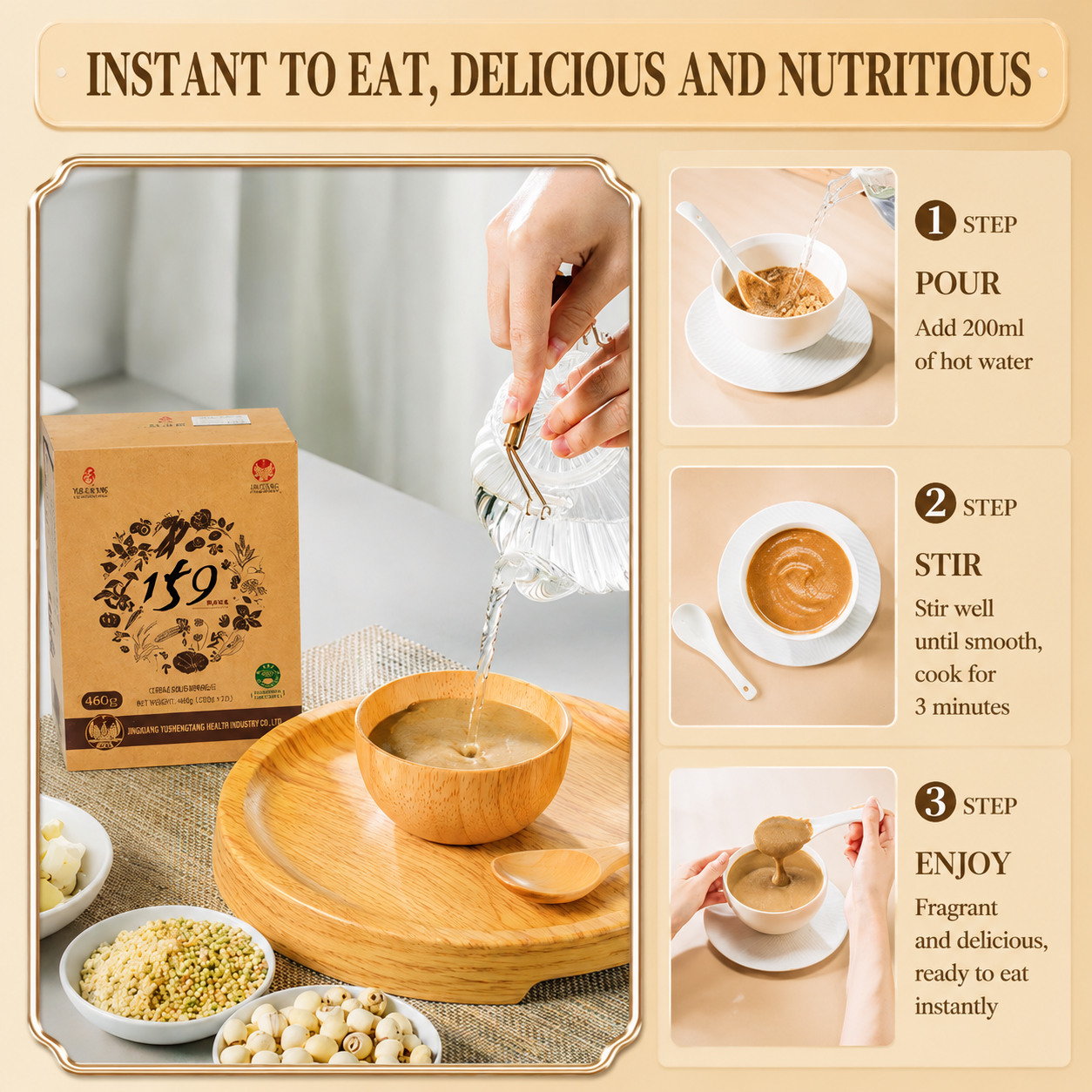 Instant Cereal Powder Mix Multigrain Porridge Vegan Meal Replacement Powder Dietary Nutritious Healthy Food Breakfast Cereal