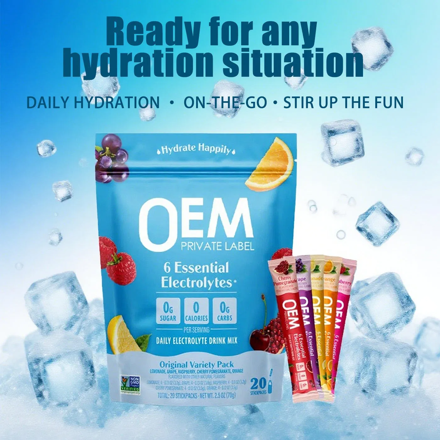 Custom Formula Package Logo Digestive Health Support Sleep Electrolytes