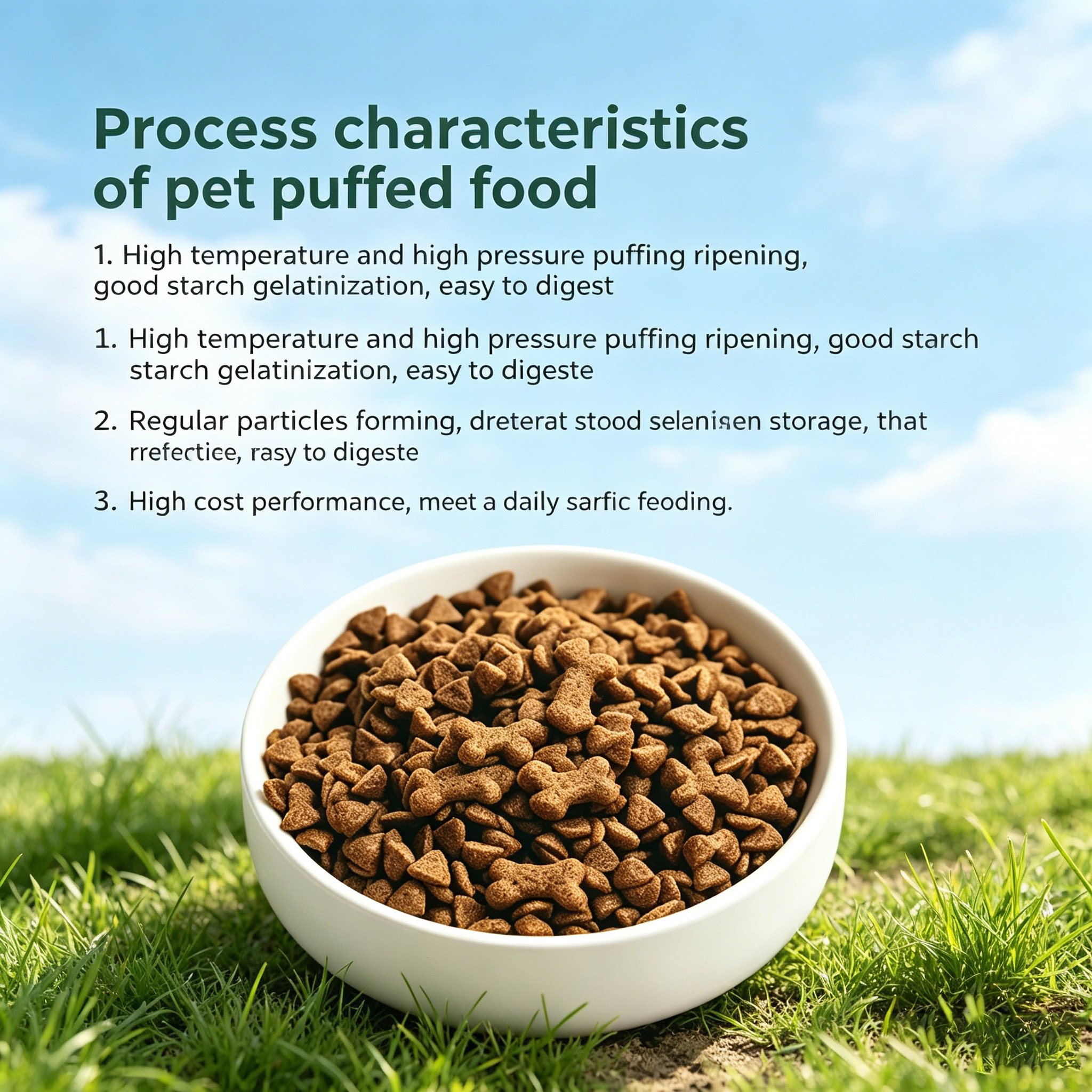 Guihe High Digestion Puffed Dog Food-Balanced Nutrition Dry Kibble with Muscle Gain &amp; Skin &amp; Coat Health 2 Year Shelf Life