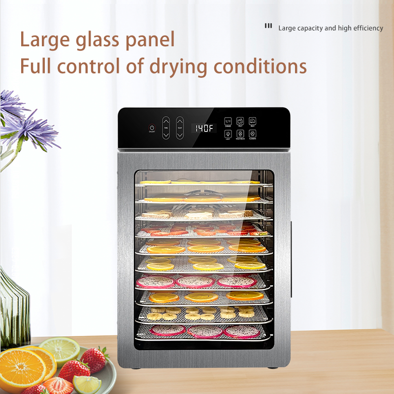 High Quality 10 Trays Household Dried Meat Pet Food Dehydrating Machine Stainless Steel Fruit and Vegetable Dehydrator