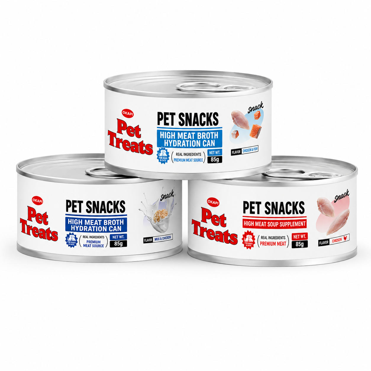 100% Natural High Protein Low Fat Top Grade Cat Wet Food 85g Canned Pet Treats Custom Weight Various Flavors