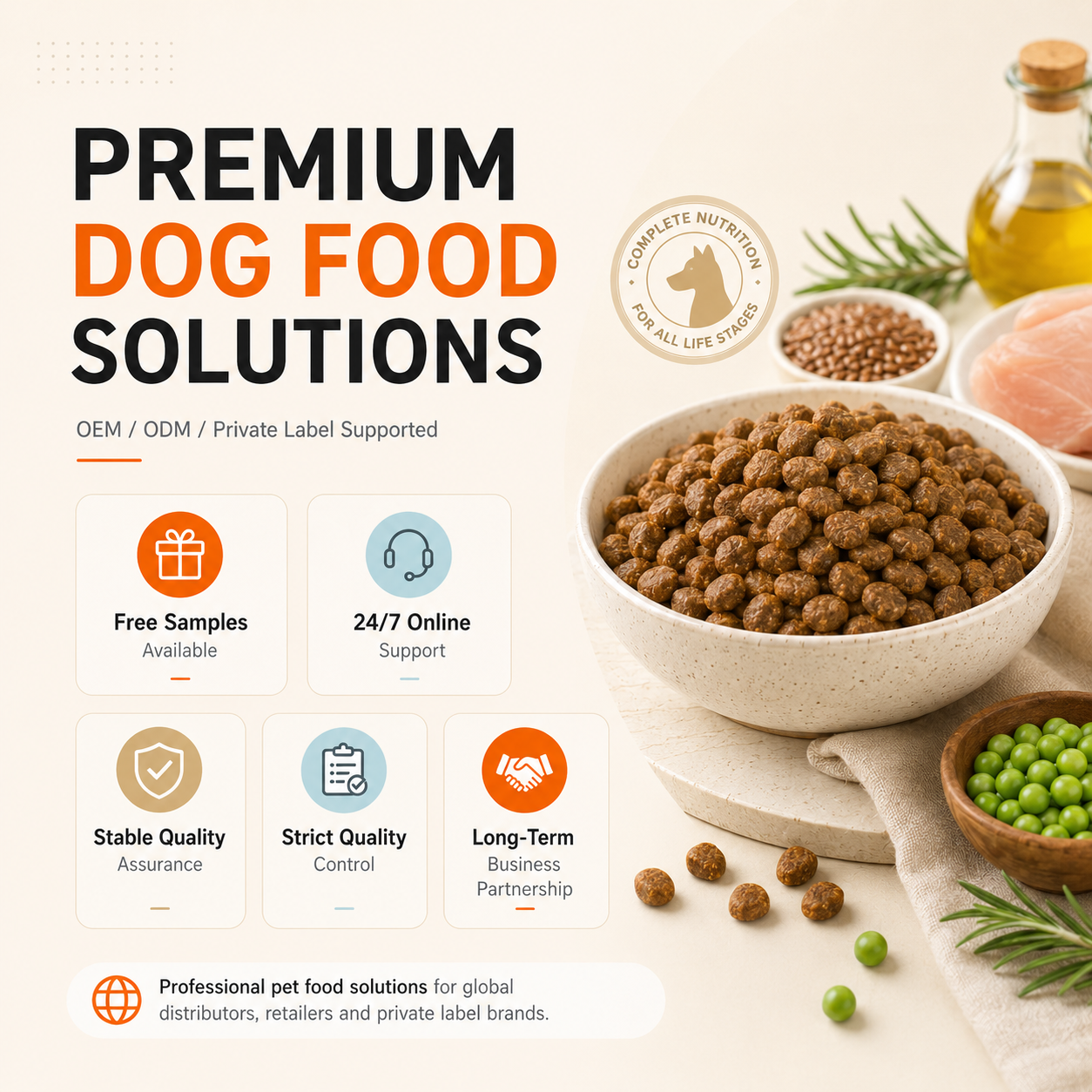 Factory Wholesale Popular Latest Products Grain Free Fresh Meat High Protein Balanced Nutrition Dog Dry Food