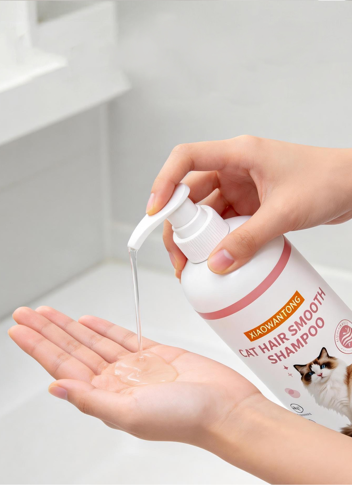 Cats Shampoo Hairball Control With No Sulfates Reduces Loose Body Hair For Less Stomach Hairballs 250ml (8.5 Fl Oz)