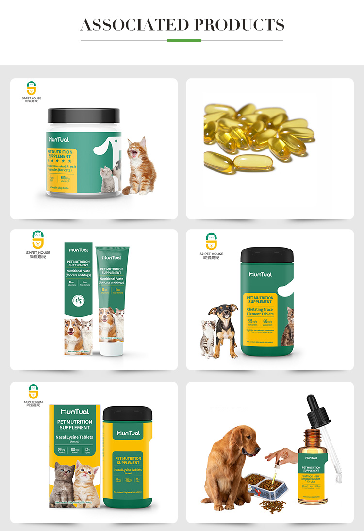 Eco Friendly Cat Dog Pet Milk Hair Probiotics Health Care Nutrition Supplement Multi Vitamin Snacks Pet Joint for Pet Food