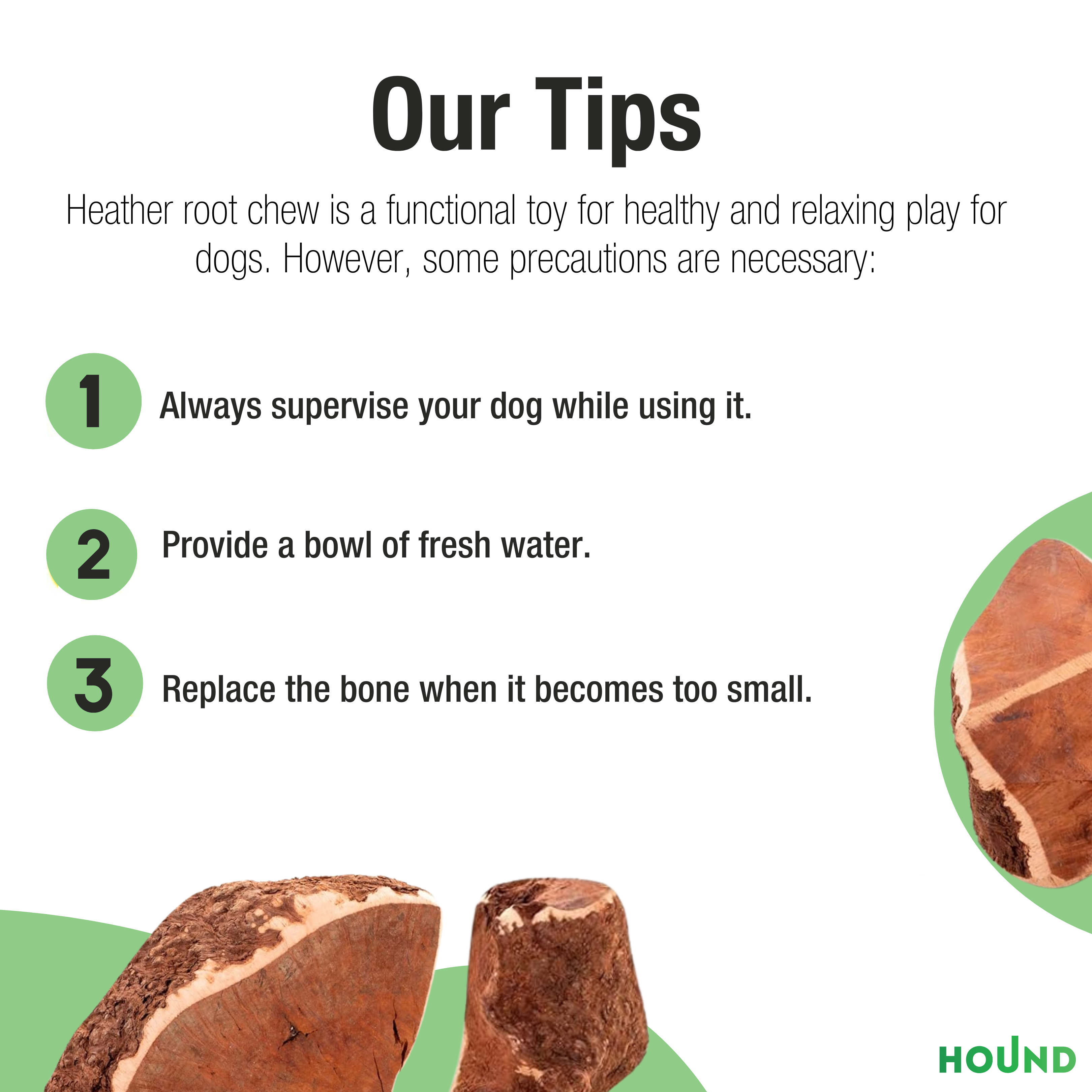 Made In Italy Natural Heather Root Dog Chew - Size M Safe And Healthy Dog Chew Petfood For Stress Relief
