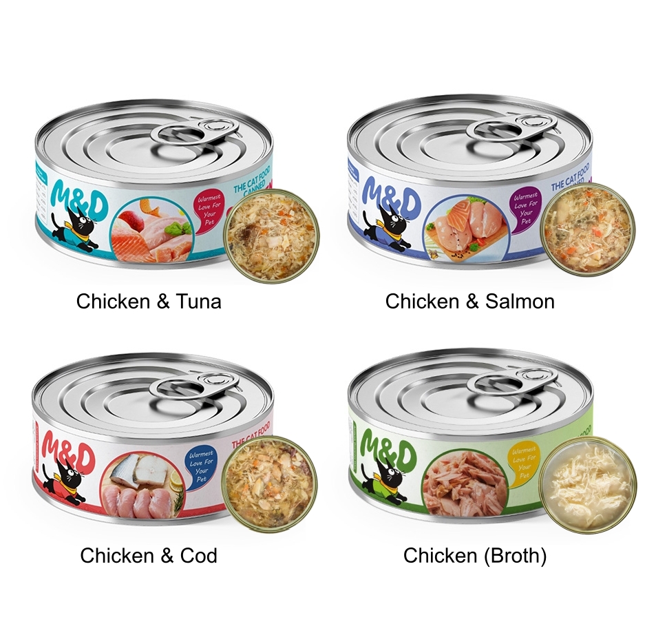 Best-selling Wet Dog Food Chicken Cod Salmon Tuna Flavor Grain-Mashed Cat Food Tin High Protein Dog Food Wet Canned
