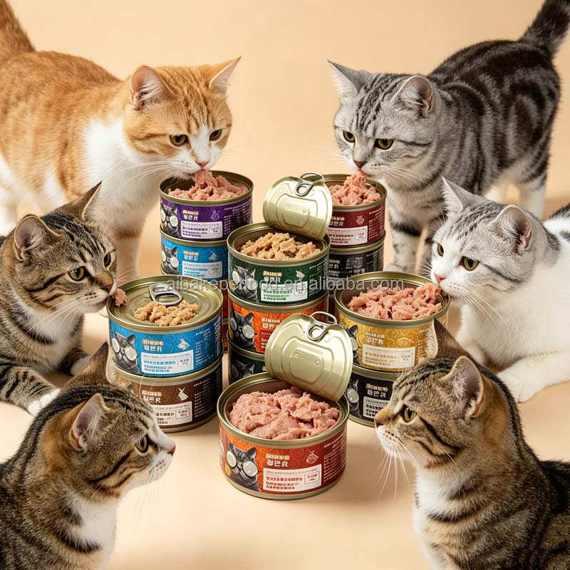 OEM Canned Food Natural Meat Chicken/Salmon/Tuna/Turkey/Beef Flavor Wet Food For Dogs Cats