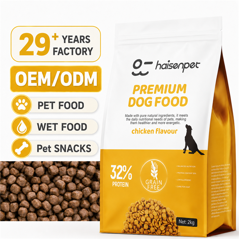 OEM ODM Natural High Protein Large Bags Adult Dog Dry Dog Food Complete Nutrition Balanced Pet Food Free Samples