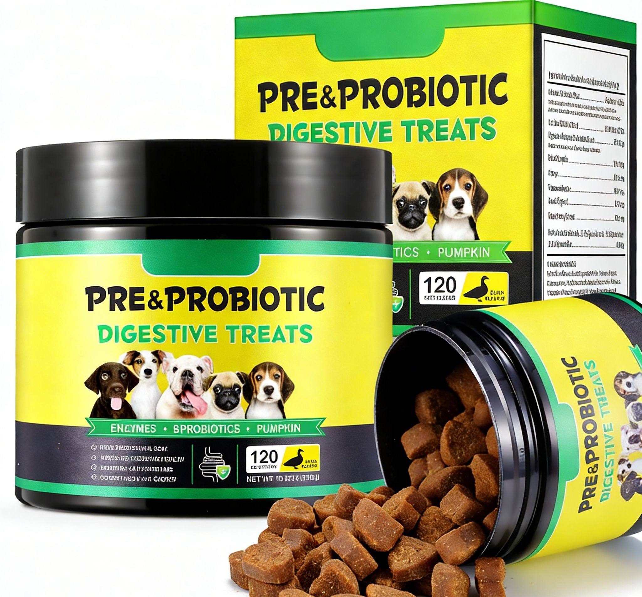 VitaFit Dog Probiotics Dog Vitamins Soft Chews 120 Count With Prebiotics For Digestive Immune Support Pet Health Products
