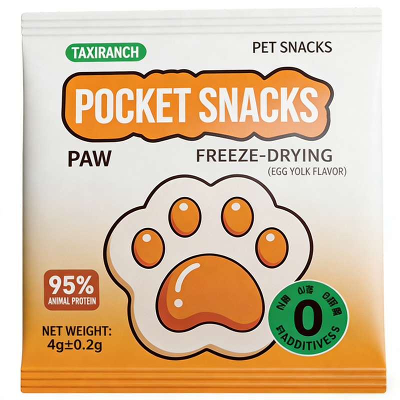 OEM 95% Pure Meat Freeze-Dried Pet Treats Egg Yolk Flavor, Chicken &amp; Salmon Recipe High-Protein Pouch Snacks For Dogs &amp; Cats