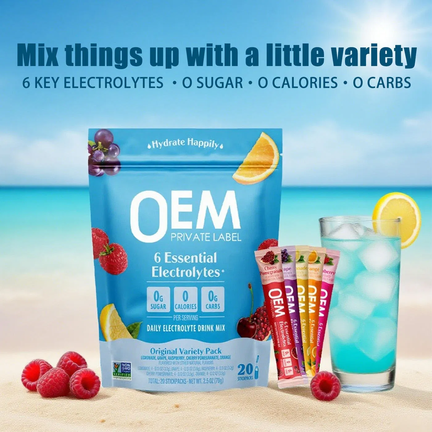 Custom Formula Package Logo Digestive Health Support Sleep Electrolytes