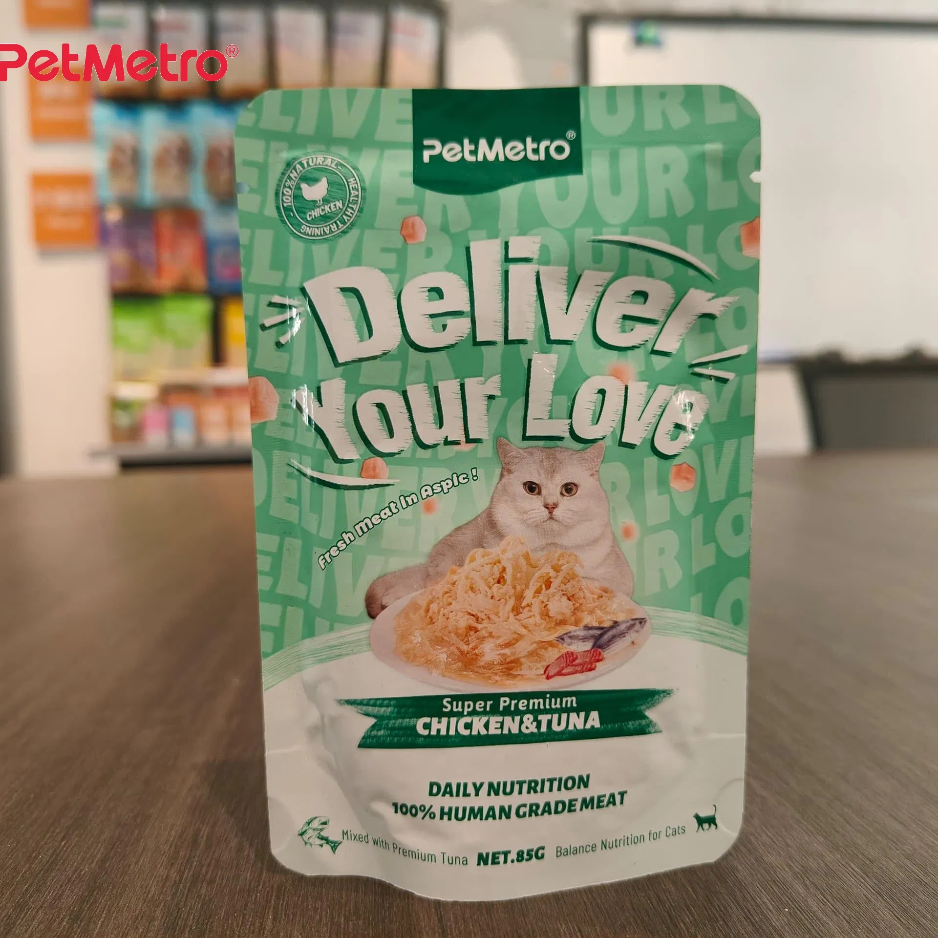 High Protein Fresh Chicken Aspic Cat Diet Designed for Active and Indoor Cats Chicken Jelly Pouch