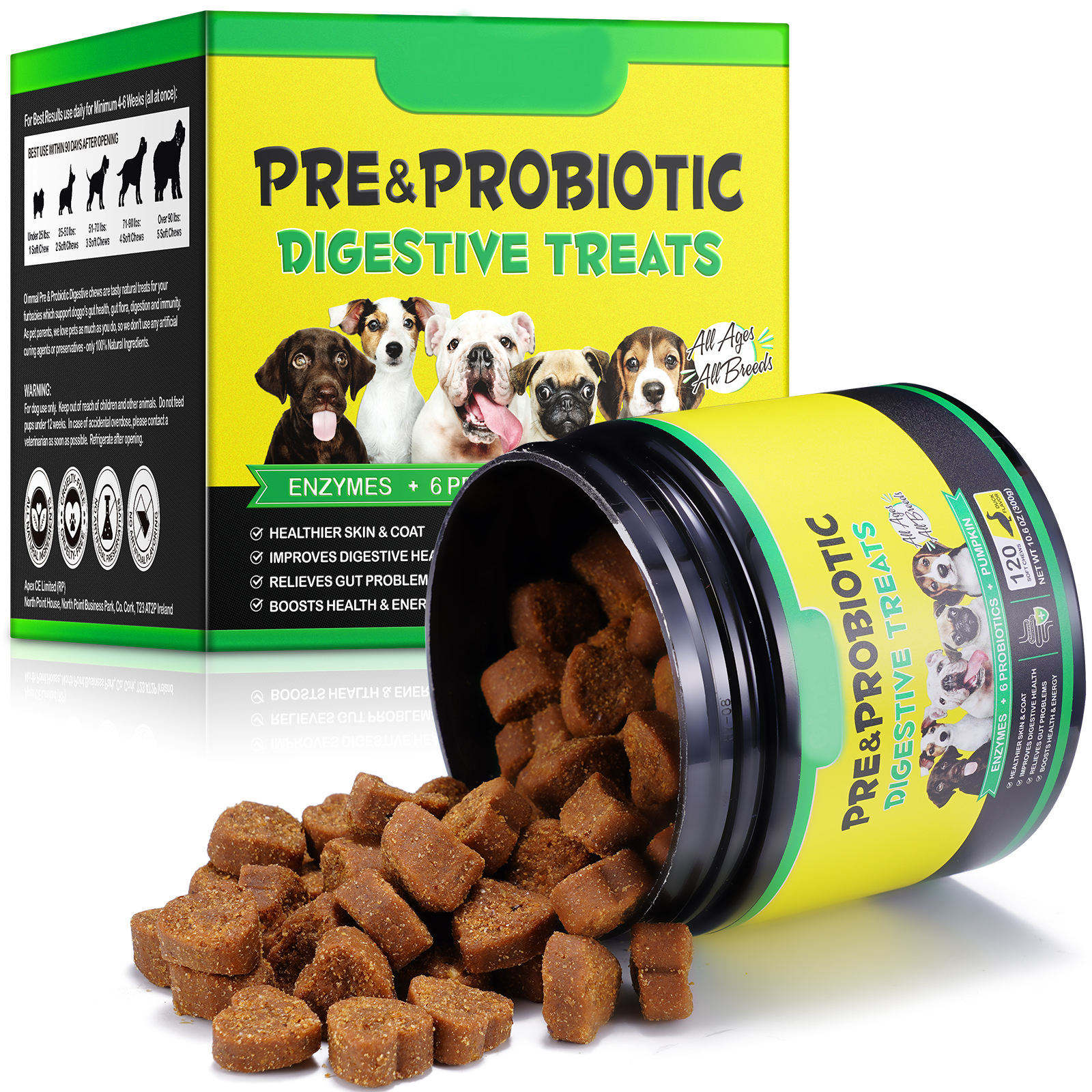 VitaFit Dog Probiotics Dog Vitamins Soft Chews 120 Count With Prebiotics For Digestive Immune Support Pet Health Products