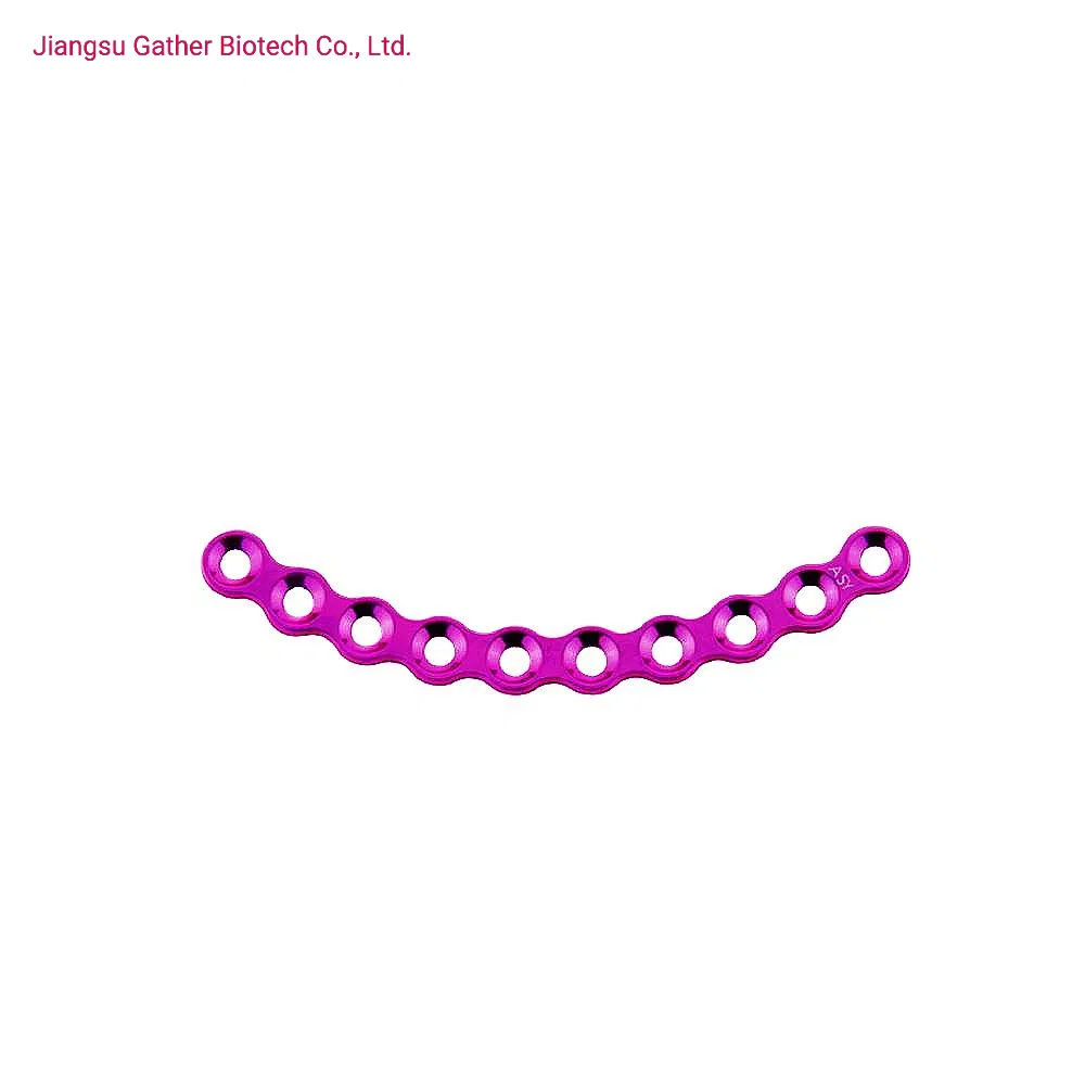 Orthopedic Implant Maxillofacial Micro Curved Plate 0.6mm Thickness Implant Titanium Implants 1.5mm Maxillofacial Screw