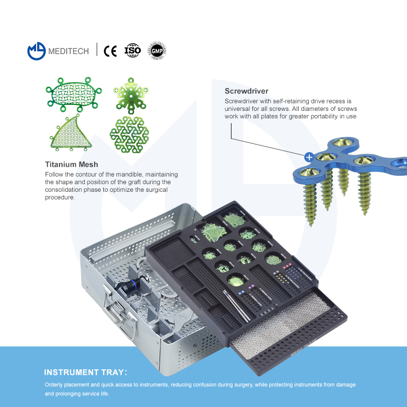 Titanium Maxillofacial Orthopedic Set of Plate Surgical Instrument Set
