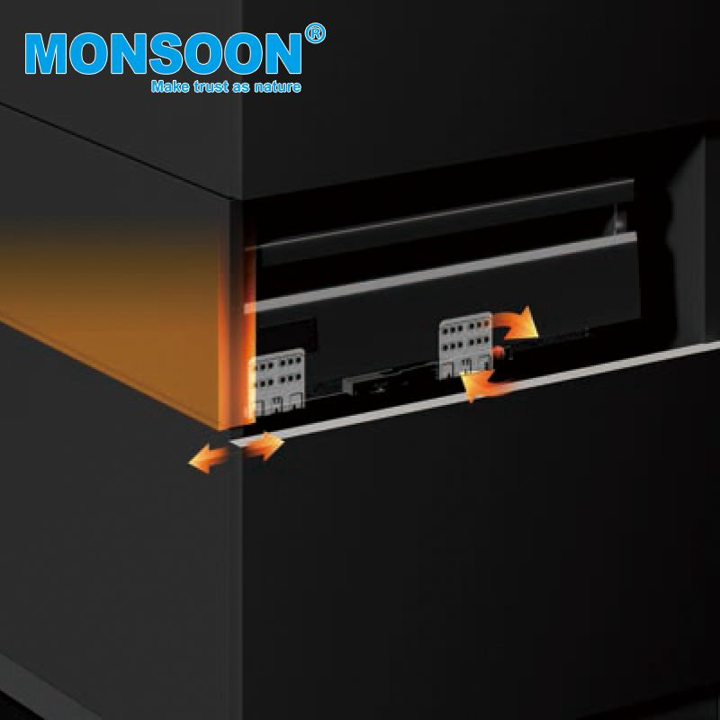 Kitchen Cabinet Fittings Hardware Drawer Cabinet Zinc Plated Telescopic Channel Guide Metal Kitchen Drawer Box Soft Closing Drawer Systems