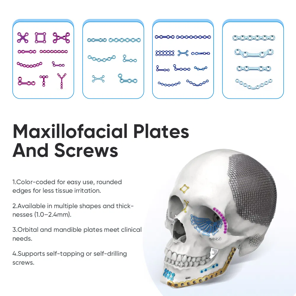 Orthopedic Implants Orthognathic Surgery 1.5mm/2.0mm Maxillofacial Plastic Plate