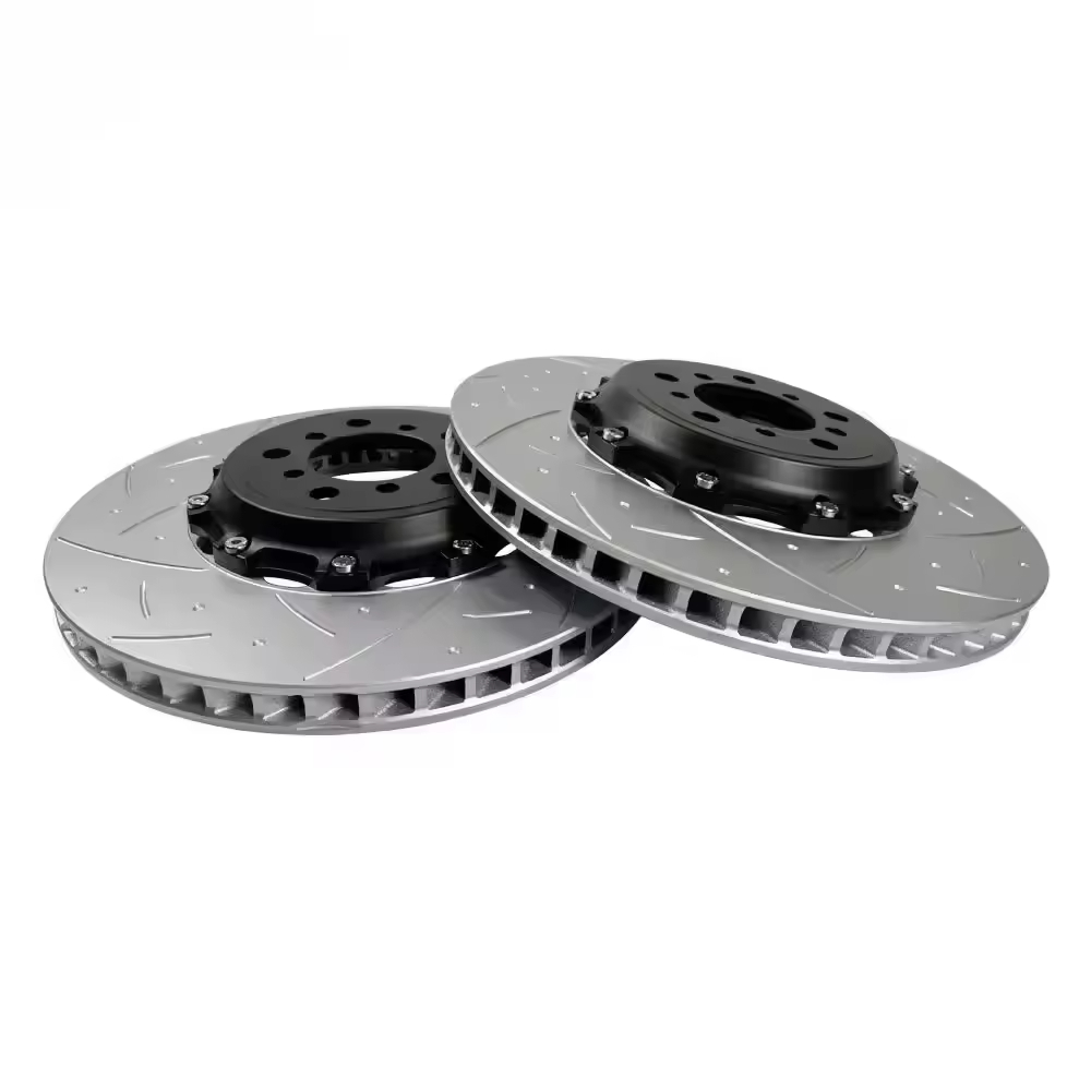 High-Performance 380mm Slotted Two-Piece Brake Discs, Direct Fit for Porsche 911 &amp; Mercedes-AMG Vehicles