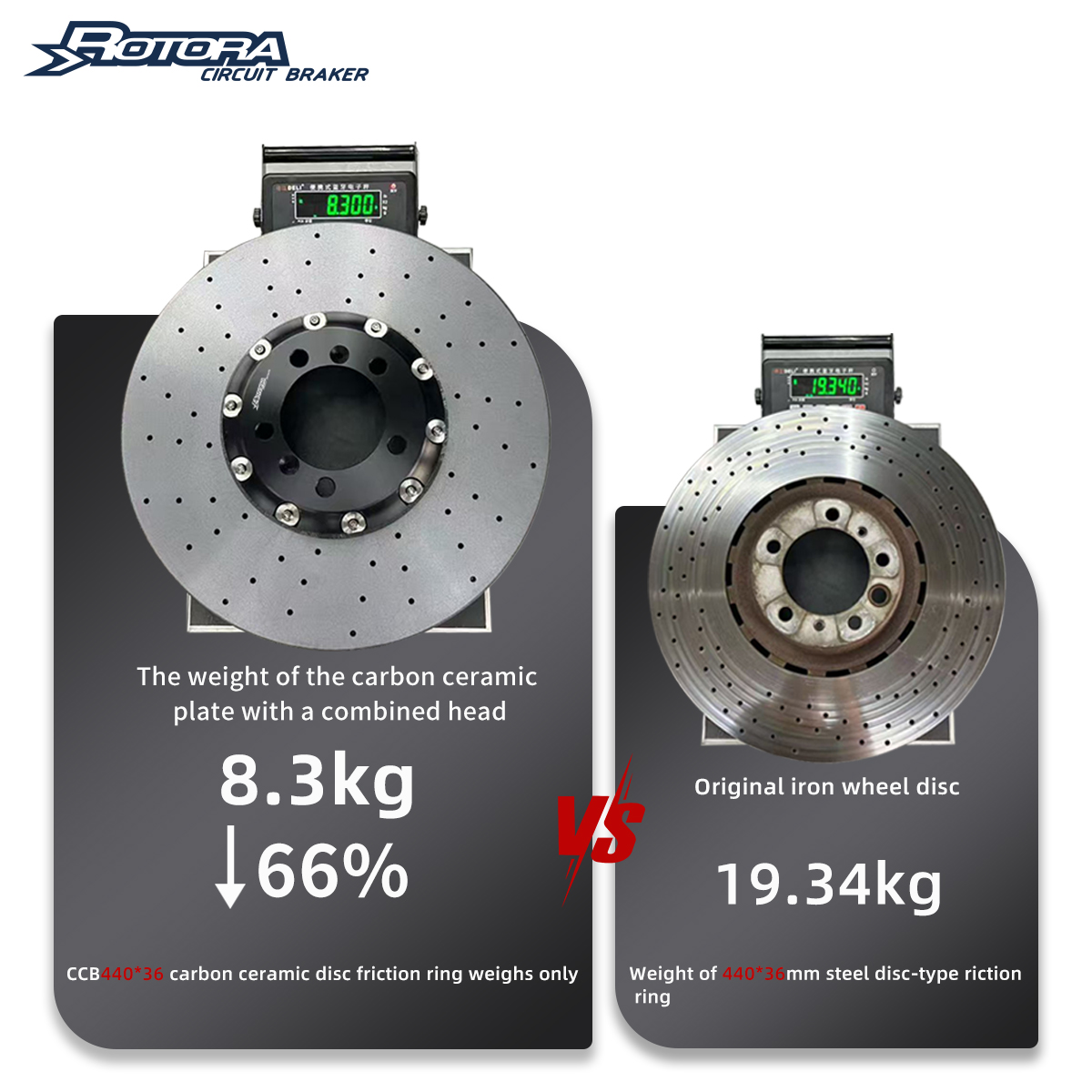 Durable Pro Carbon Fiber Ceramic Disc Brake Suitable for 4-6-8-10 Piston Factory Replacement for Buick Chevy GMC RAM Ford