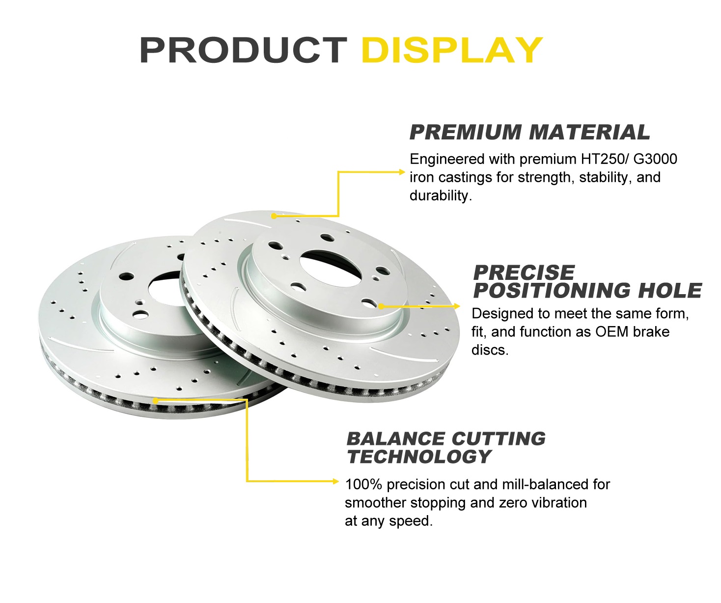High Quality Geomet Coated Slotted Car Brake Disc 31257 for Honda Accord Coupe Wagon Edix Vezel