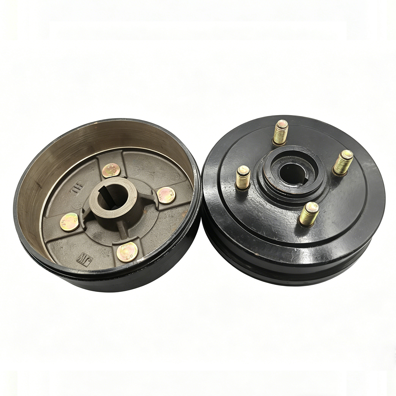 Heavy Duty 180mm Taper Brake Drum For 3 Wheeler E Rickshaw Rear Wheel Hub 4 Stud Brake Assembly